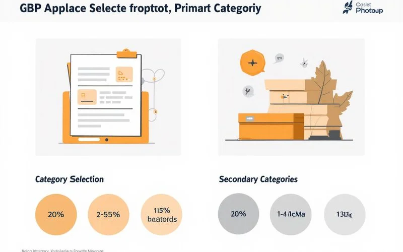 GBP category selection showing primary and secondary categories
