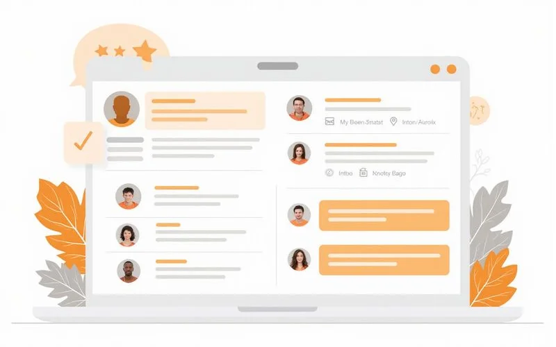 Review management interface showing responses to positive and negative reviews
