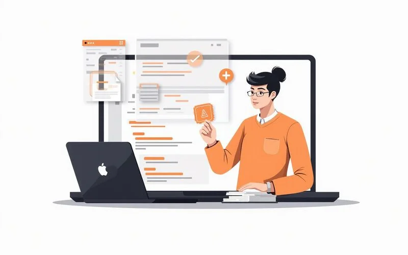 Tech specialist implementing JSON-LD structured data and entity schema for a Malaysian business website with code editor visible