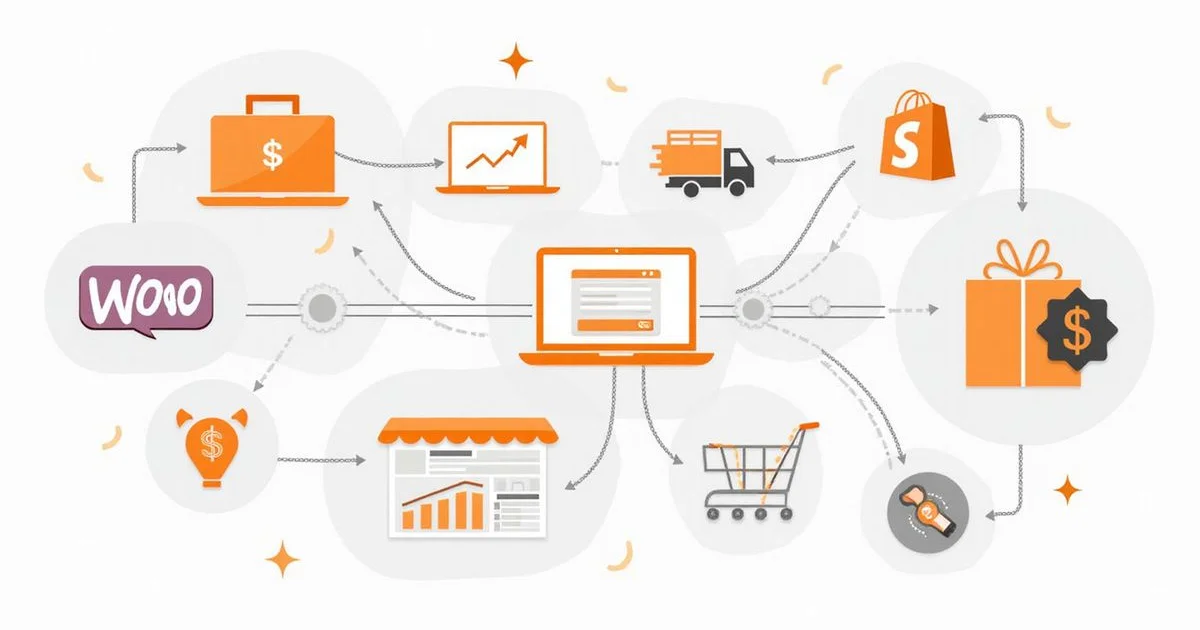 Diagram of an e-commerce platform migration plan with URL mapping