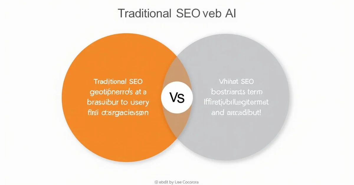 Venn diagram showing overlap and differences between traditional SEO and AI search optimization